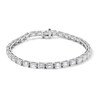 Thumbnail Image 1 of 14-1/4 CT. T.W. Emerald-Cut Certified Lab-Grown Diamond Tennis Bracelet in 14K White Gold (F/VS2)