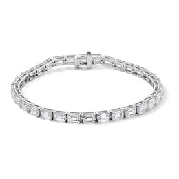 14-1/4 CT. T.W. Emerald-Cut Certified Lab-Created Diamond Tennis Bracelet in 14K White Gold (F/VS2)