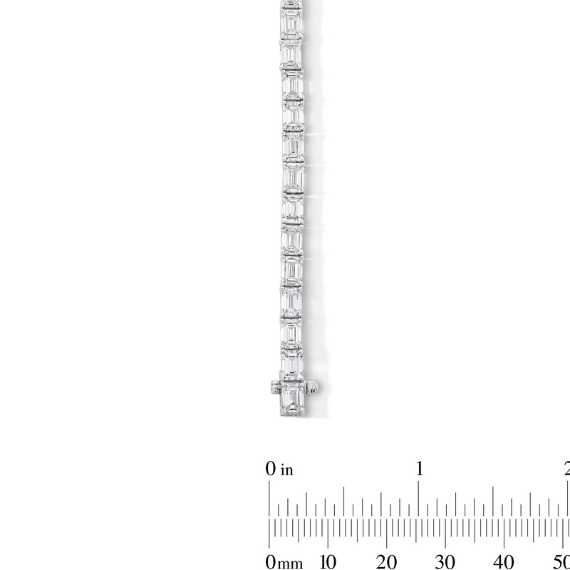 Main Image 3 of 14-1/4 CT. T.W. Emerald-Cut Certified Lab-Grown Diamond Tennis Bracelet in 14K White Gold (F/VS2)