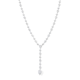 22 CT. T.W. Pear-Shaped and Round Certified Lab-Grown Diamond "Y" Necklace in 14K White Gold (F/VS2)