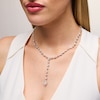 Thumbnail Image 2 of 22 CT. T.W. Pear-Shaped and Round Certified Lab-Grown Diamond "Y" Necklace in 14K White Gold (F/VS2)