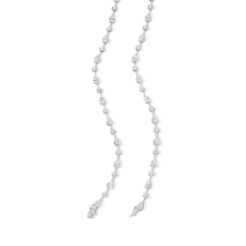 Main Image 3 of 22 CT. T.W. Pear-Shaped and Round Certified Lab-Grown Diamond "Y" Necklace in 14K White Gold (F/VS2)