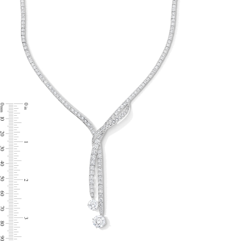 Main Image 4 of 13 CT. T.W. Certified Lab-Grown Diamond Lariat Necklace in 14K White Gold (F/VS2)