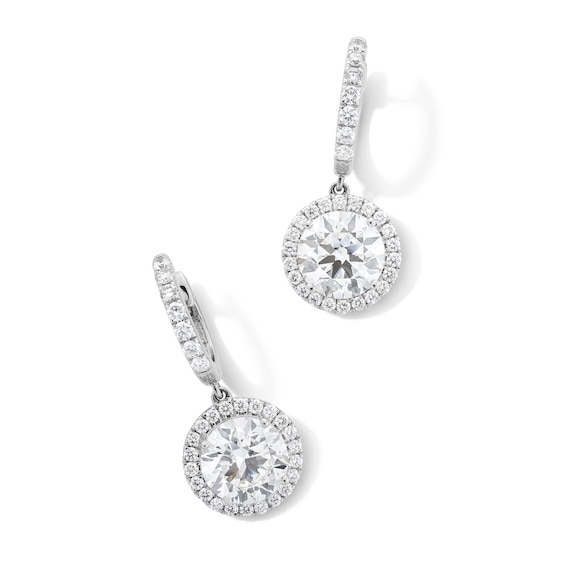 4-3/4 CT. T.w. Certified Lab-Grown Diamond Frame Hoop Drop Earrings in 14K Rose Gold (F/Vs2)