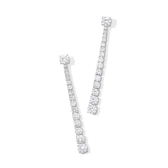 4-3/4 CT. T.w. Certified Lab-Grown Diamond Graduated Linear Drop Earrings in 14K White Gold (F/Vs2)