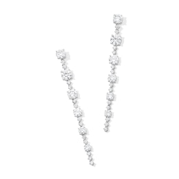 5-5/8 CT. T.W. Certified Lab-Grown Diamond Graduated Linear Drop Earrings in 14K White Gold (F/VS2)