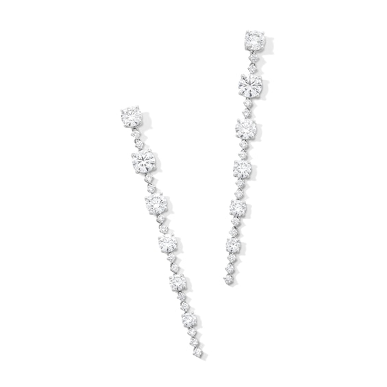 5-5/8 CT. T.w. Certified Lab-Grown Diamond Graduated Linear Drop Earrings in 14K White Gold (F/Vs2)
