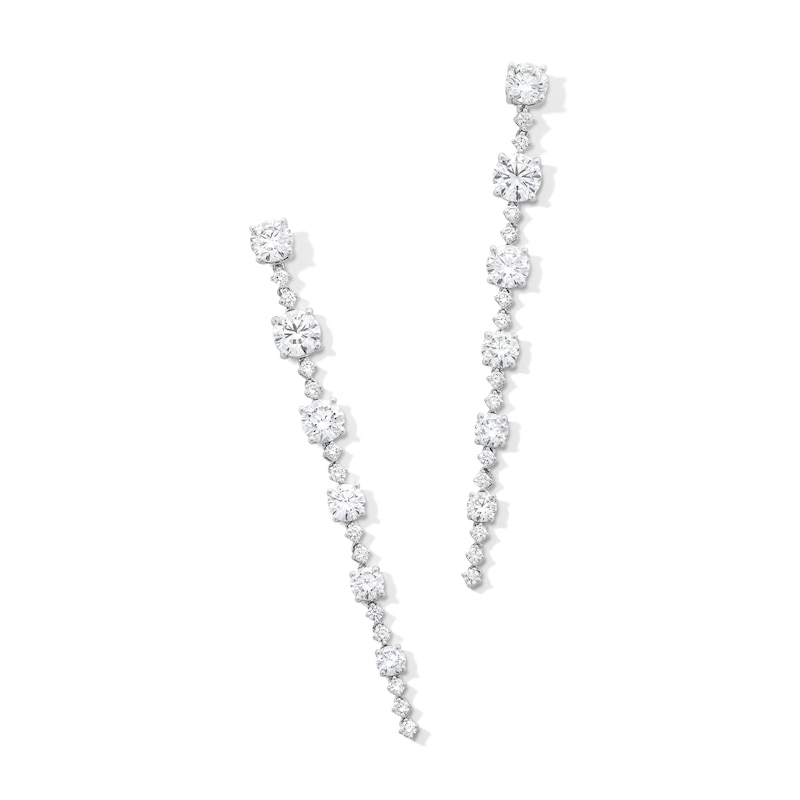 Main Image 1 of 5-5/8 CT. T.W. Certified Lab-Grown Diamond Graduated Linear Drop Earrings in 14K White Gold (F/VS2)