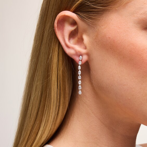3-1/3 CT. T.w. Pear-Shaped Certified Lab-Grown Diamond Linear Drop Earrings in 14K Gold (F/Vs2)