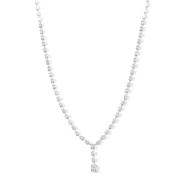 5 CT. T.W. Oval Certified Lab-Grown Diamond Drop Necklace in 14K White Gold (F/VS2) - 16”