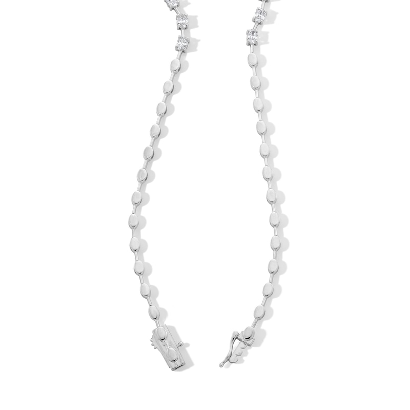 Main Image 3 of 5 CT. T.W. Oval Certified Lab-Grown Diamond Drop Necklace in 14K White Gold (F/VS2) - 16”