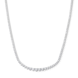 10 CT. T.W. Certified Lab-Grown Diamond Riviera Necklace in 14K White Gold (F/VS2) - 17.75"