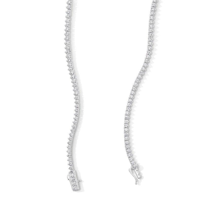 Main Image 3 of 10 CT. T.W. Certified Lab-Grown Diamond Riviera Necklace in 14K White Gold (F/VS2) - 17.75"