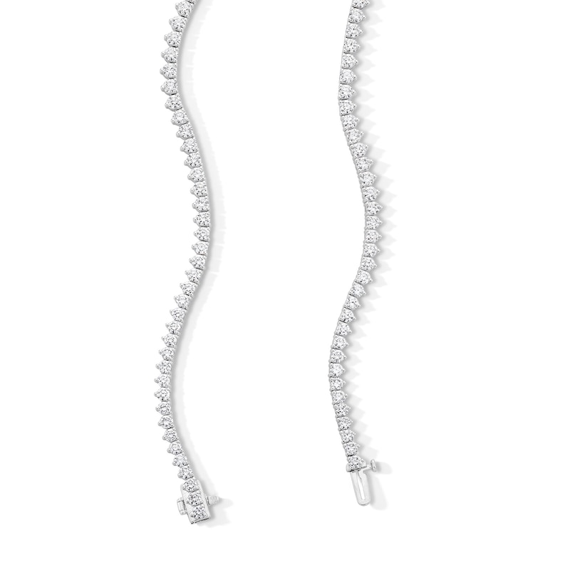 Main Image 3 of 12.00 CT. T.W. Certified Lab-Grown Diamond Graduated Riviera Necklace in 14K White Gold (F/VS2)