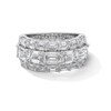 Thumbnail Image 1 of 5 CT. T.W. Emerald-Cut Certified Lab-Grown Diamond Three-Row Band in 14K White Gold (F/VS2)