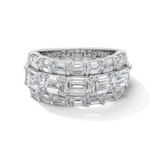 5 CT. T.w. Emerald-Cut Certified Lab-Grown Diamond Three-Row Band in 14K White Gold (F/Vs2)