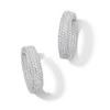 Thumbnail Image 1 of 5 CT. T.W. Certified Lab-Grown Diamond Multi-Row Inside-Out Hoop Earrings in 14K White Gold (F/VS2)