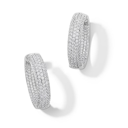 5 CT. T.W. Certified Lab-Grown Diamond Multi-Row Inside-Out Hoop Earrings in 14K White Gold (F/VS2)