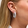 Thumbnail Image 2 of 5 CT. T.W. Certified Lab-Grown Diamond Multi-Row Inside-Out Hoop Earrings in 14K White Gold (F/VS2)