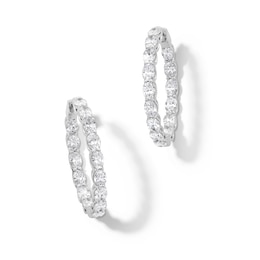 7 CT. T.W. Oval Certified Lab-Grown Diamond Inside-Out Hoop Earrings in 14K White Gold (F/VS2)