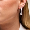 Thumbnail Image 2 of 7 CT. T.W. Oval Certified Lab-Created Diamond Inside-Out Hoop Earrings in 14K White Gold (F/VS2)