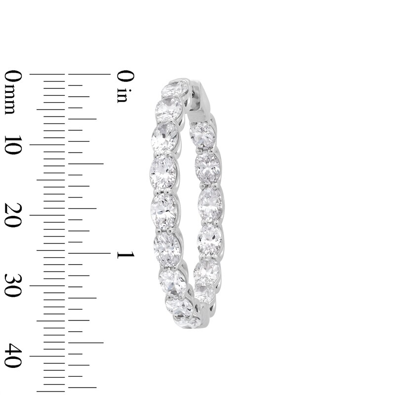 Main Image 3 of 7 CT. T.W. Oval Certified Lab-Created Diamond Inside-Out Hoop Earrings in 14K White Gold (F/VS2)