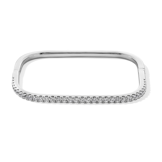 2 CT. T.w. Certified Lab-Grown Diamond Square Bangle in 14K White Gold (F/Vs2) - 6.78"