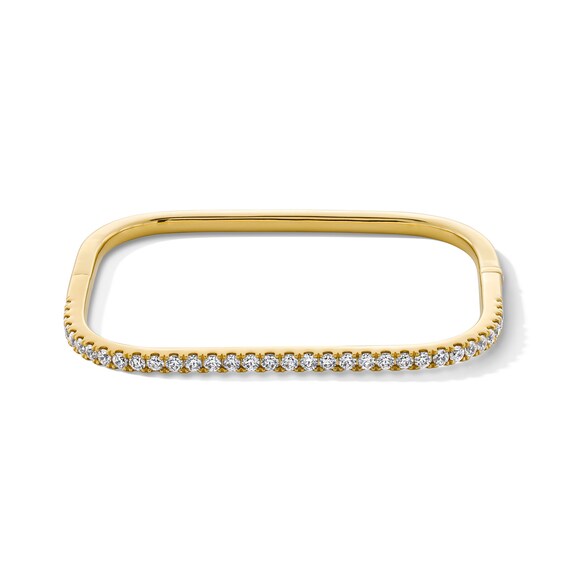 2 CT. T.w. Certified Lab-Grown Diamond Square Bangle in 14K Gold (F/Vs2) - 6.78"
