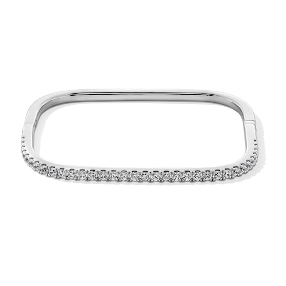 2 CT. T.w. Certified Lab-Grown Diamond Square Bangle in 14K White Gold (F/Vs2) - 7.44"