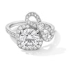Thumbnail Image 1 of 2-1/2 CT. T.W. Certified Lab-Created Diamond Cushion Frame and Bow Ring in 14K White Gold (F/VS2)