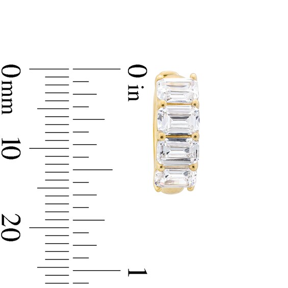 3 CT. T.w. Emerald-Cut Certified Lab-Grown Diamond Four Stone Hoop Earrings in 14K Gold (F/Vs2)