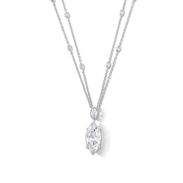 5-3/4 CT. T.W. Marquise-Cut Certified Lab-Grown Diamond Double Strand Drop Pendant in 14K White Gold (F/VS2)