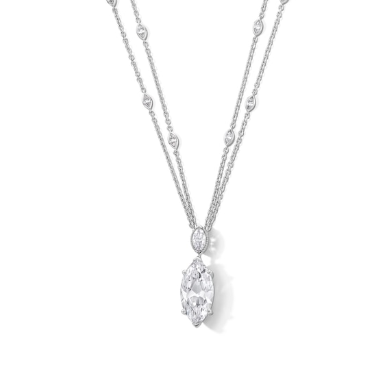 5-3/4 CT. T.w. Marquise-Cut Certified Lab-Grown Diamond Double Strand Drop Pendant in 14K White Gold (F/Vs2)