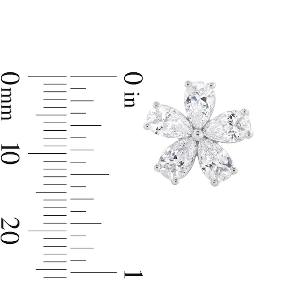 3-7/8 CT. T.w. Pear-Shaped Certified Lab-Grown Diamond Flower Stud Earrings in 14K White Gold (F/Vs2)