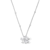 Thumbnail Image 1 of 3 CT. T.W. Pear-Shaped Certified Lab-Grown Diamond Flower Necklace in 14K White Gold (F/VS2)
