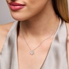 Thumbnail Image 2 of 3 CT. T.W. Pear-Shaped Certified Lab-Grown Diamond Flower Necklace in 14K White Gold (F/VS2)