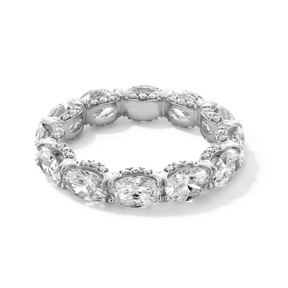 CT. T.w. Oval Certified Lab-Grown Diamond Eternity Band in 14K White Gold (F/Vs2