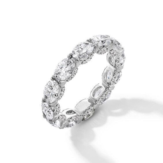 CT. T.w. Oval Certified Lab-Grown Diamond Eternity Band in 14K White Gold (F/Vs2