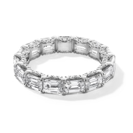 5-1/6 CT. T.W. Emerald-Cut Certified Lab-Created Diamond Eternity Band in 14K White Gold (F/VS2) - Size 8