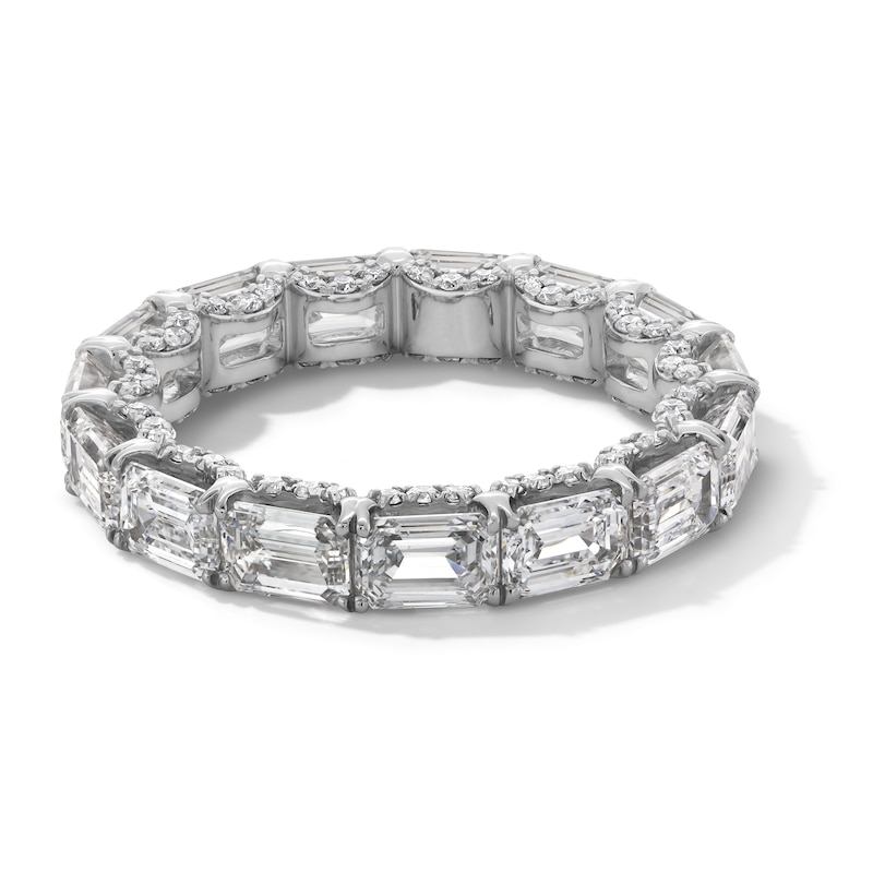 Main Image 1 of 5-1/6 CT. T.W. Emerald-Cut Certified Lab-Grown Diamond Eternity Band in 14K White Gold (F/VS2) - Size 7