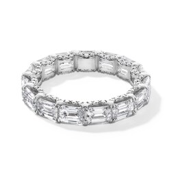 4-7/8 CT. T.W. Emerald-Cut Certified Lab-Created Diamond Eternity Band in 14K White Gold (F/VS2) - Size 6