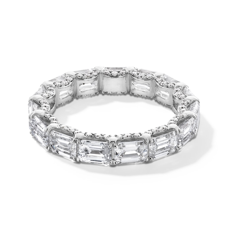 Main Image 1 of 4-7/8 CT. T.W. Emerald-Cut Certified Lab-Grown Diamond Eternity Band in 14K White Gold (F/VS2) - Size 6