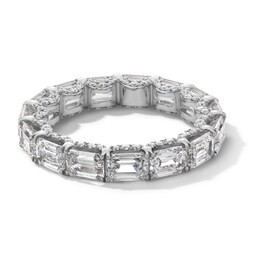 4-3/8 CT. T.W. Emerald-Cut Certified Lab-Created Diamond Eternity Band in 14K White Gold (F/VS2) - Size 5