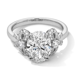 3-1/3 CT. T.W. Oval Certified Lab-Grown Diamond Bow Engagement Ring in 14K White Gold (F/VS2)