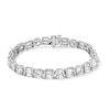 Thumbnail Image 1 of 20-1/2 CT. T.W. Baguette and Round Certified Lab-Grown Diamond Alternating Bracelet in 14K White Gold (F/VS2)
