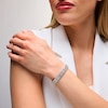 Thumbnail Image 2 of 20-1/3 CT. T.W. Emerald-Cut and Round Certified Lab-Grown Diamond Triple Row Tennis Bracelet in 14K White Gold (F/VS2)