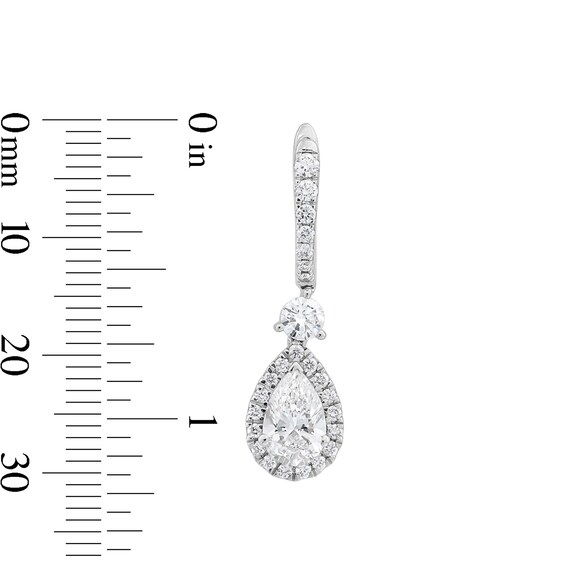 2-1/2 CT. T.w. Pear-Shaped Certified Lab-Grown Diamond Frame Drop Earrings in 14K White Gold (F/Vs2)