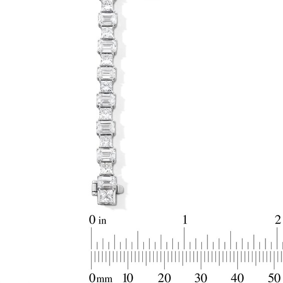 16 CT. T.w. Princess and Emerald-Cut Certified Lab-Grown Diamond Alternating Tennis Bracelet in 14K White Gold