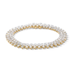 10-1/8 CT. T.W. Marquise-Cut and Pear-Shaped Certified Lab-Created Diamond Triple Row Bracelet in 14K Gold (F/VS2)
