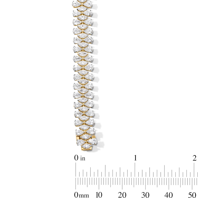 Main Image 3 of 10-1/8 CT. T.W. Marquise-Cut and Pear-Shaped Certified Lab-Grown Diamond Triple Row Bracelet in 14K Gold (F/VS2)